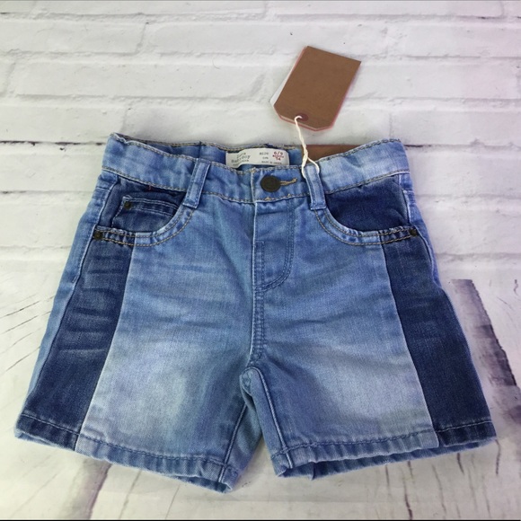 Zara Other - Zara Baby Boy 6-9M Blue 2 Tone Denim Jean Shorts